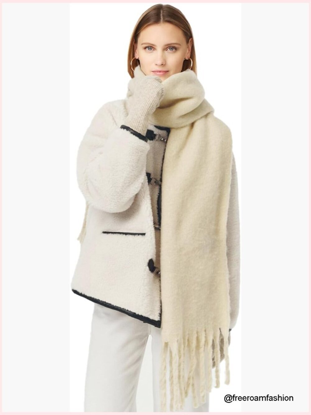 Large Cozy Cashmere Scarf Thick Tassel Fall Winter Warm Big Shawl Wrap
